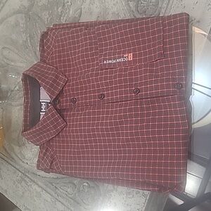 Helly Hansen Shirt Mens XL Red Plaid Check Ocean Power Norway Button Up